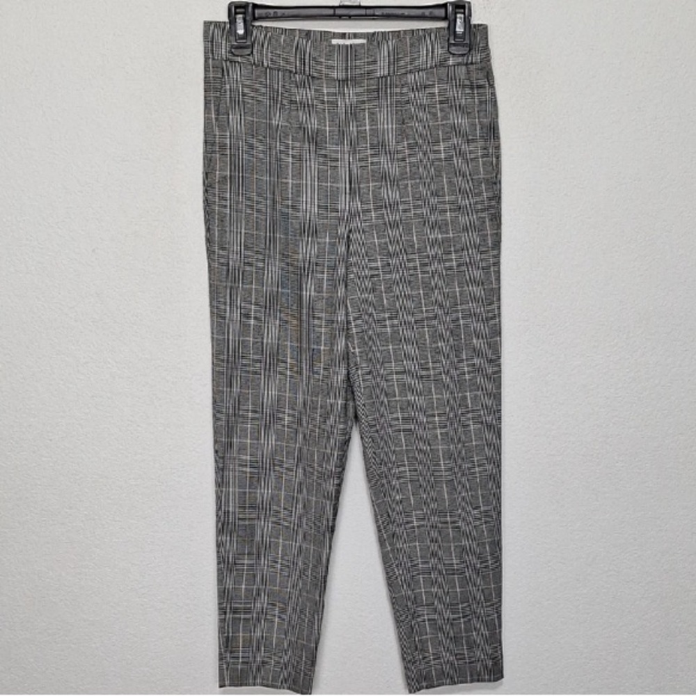 Babaton Aritzia Black White Plaid High Rise Preppy Academia Ankle Pants Size 2